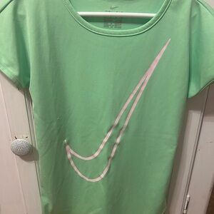 Nike Mint Green Tee with Light Pink Swoosh